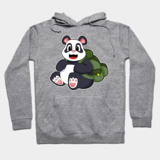 Panda as Hiker with Backpack Hoodie